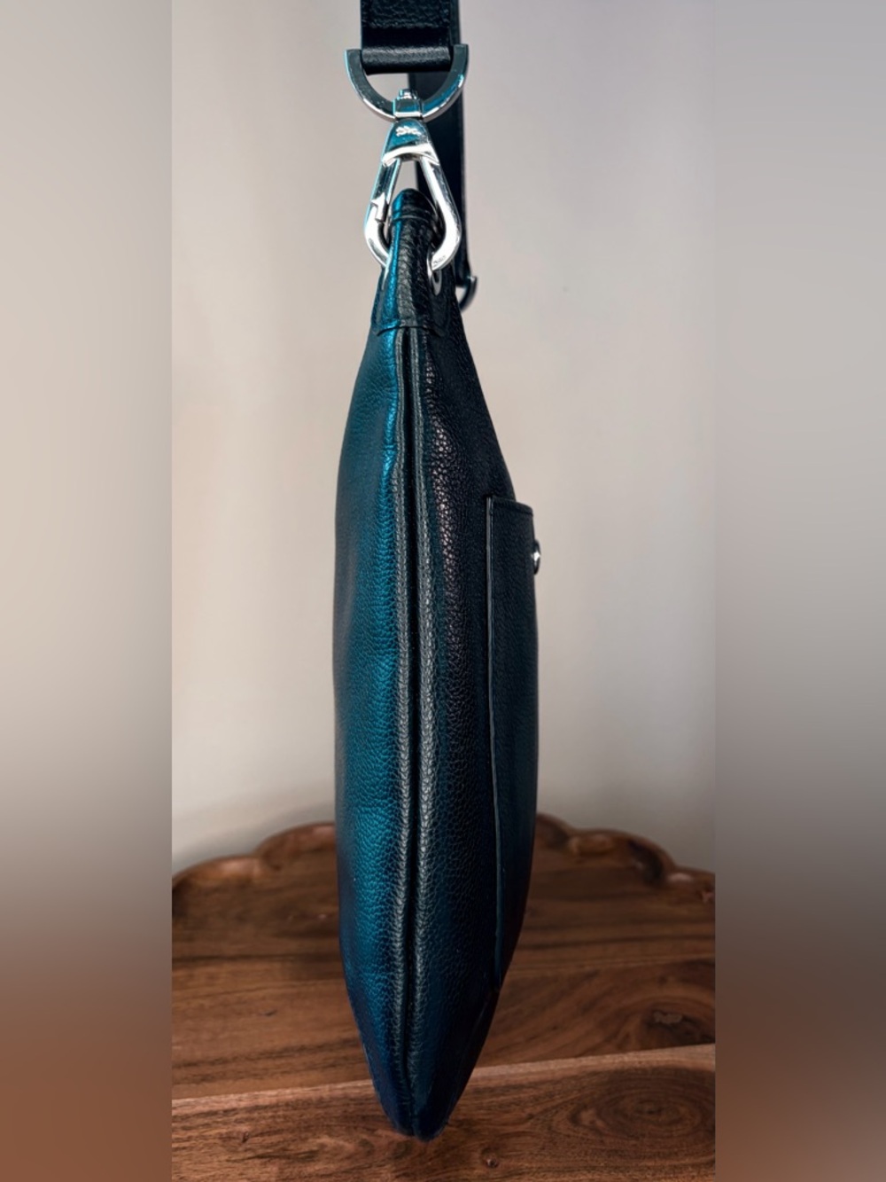 Longchamp Le’Foulonne Crossbody Slim Black Leather EUC - Picture 12 of 17